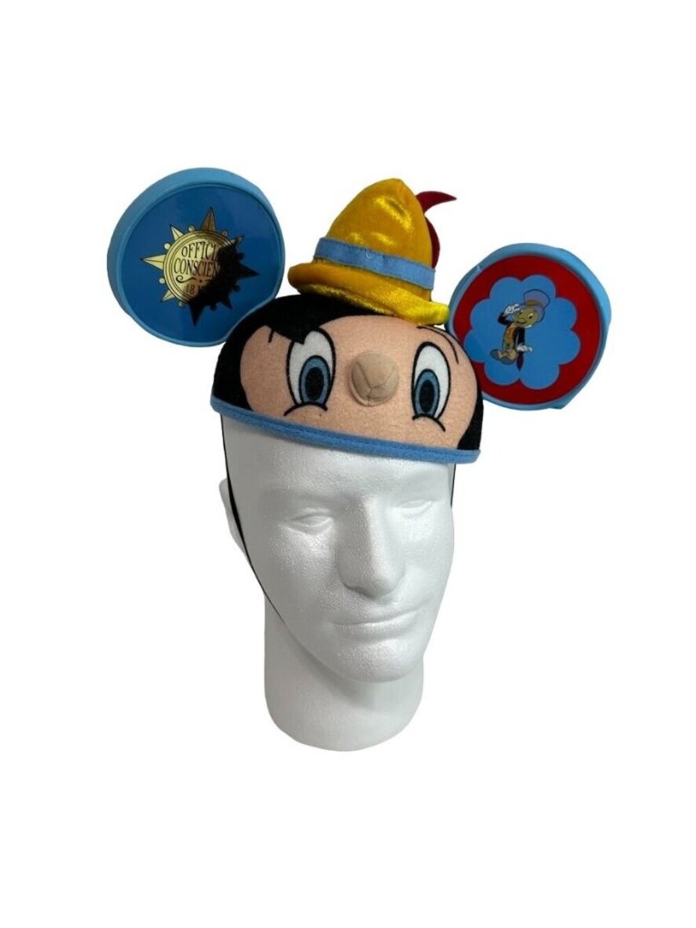 Disney Parks PINOCCHIO Mickey Mouse Ears Hat w Jiminy Cricket Disneyland World